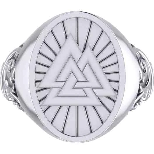 Silver Viking Valknut Signet Ring 3 Silver Viking Valknut Signet Ring