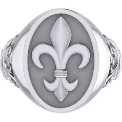 Silver Fleur De Lis Signet Ring