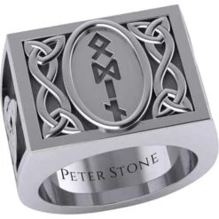 Silver Odin Runic Signet Ring