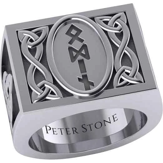 Silver Odin Runic Signet Ring 3 Silver Odin Runic Signet Ring