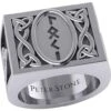 Silver Loki Runic Signet Ring