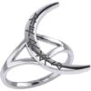 Crescent Moon With Bind Runes Ring -Chic Jewelry Store PS TRI2267