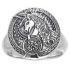 Engraved Celtic Unicorn Silver Ring
