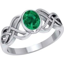 Celtic Knotwork Birthstone Ring -Chic Jewelry Store PS TRI934 10
