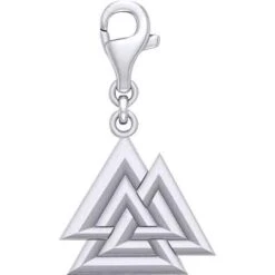 Silver Viking Valknut Clip Charm