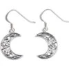 White Bronze Magic Crescent Moon Earrings -Chic Jewelry Store PS WZER148 1