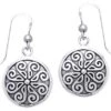 White Bronze Viking Round Shield Earrings -Chic Jewelry Store PS WZER413