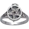 White Bronze Pentacle Poison Ring