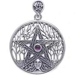 White Bronze Mother Earth Pentagram Pendant