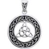 White Bronze Triquetra Circle Pendant 2 White Bronze Triquetra Circle Pendant -Chic Jewelry Store PS WZPD3020