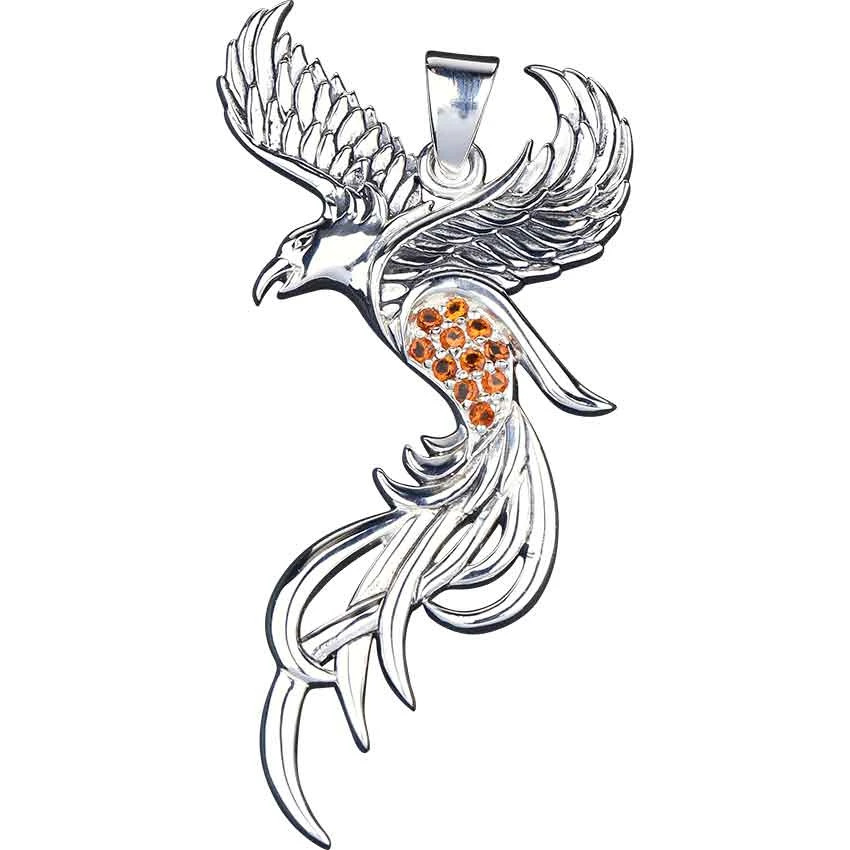 White Bronze Flying Phoenix Pendant 4 White Bronze Flying Phoenix Pendant - Image 2