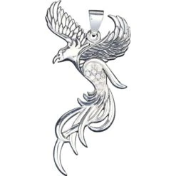 White Bronze Flying Phoenix Pendant 7 White Bronze Flying Phoenix Pendant -Chic Jewelry Store PS WZPD3591 WH