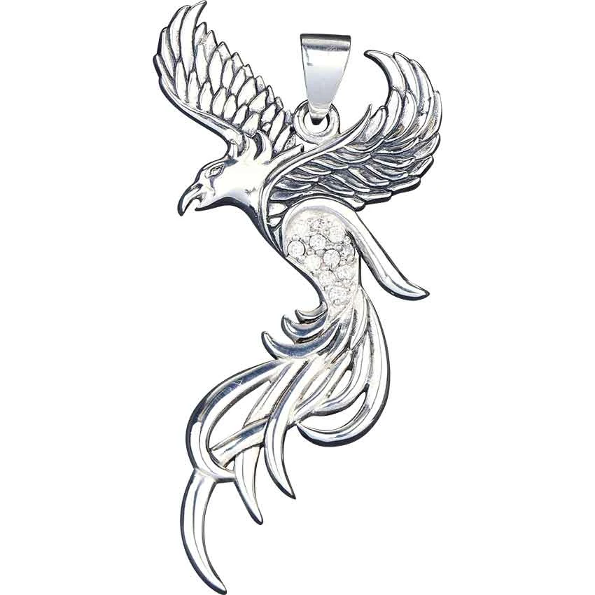 White Bronze Flying Phoenix Pendant 5 White Bronze Flying Phoenix Pendant - Image 3