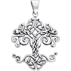 White Bronze Celtic Tree Of Life Pendant