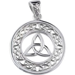 White Bronze Celtic Trinity Knot Pendant