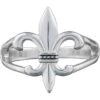 White Bronze Fleur De Lis Ring -Chic Jewelry Store PS WZRI130 1