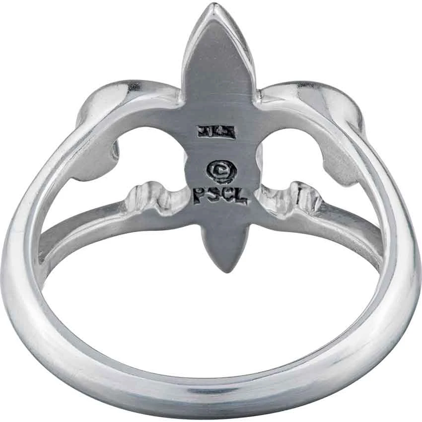 White Bronze Fleur De Lis Ring 4 White Bronze Fleur De Lis Ring - Image 2