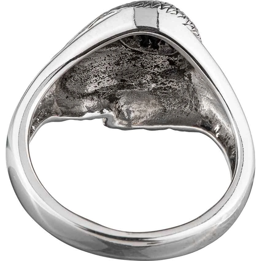 White Bronze Barn Owl Ring 4 White Bronze Barn Owl Ring - Image 2