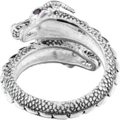 White Bronze Dual Dragon Wrap Ring -Chic Jewelry Store PS WZRI760 AM 3