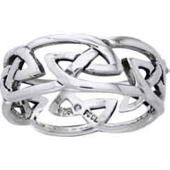 White Bronze Eternal Knot Ring
