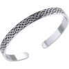 White Bronze Celtic Knot Bangle Bracelet -Chic Jewelry Store PS WZTBG061 1