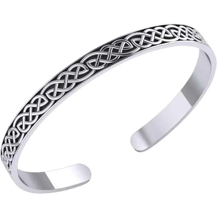 White Bronze Celtic Knot Bangle Bracelet 3 White Bronze Celtic Knot Bangle Bracelet
