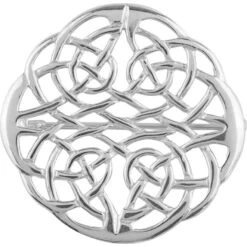 White Bronze Celtic Eternal Knot Brooch