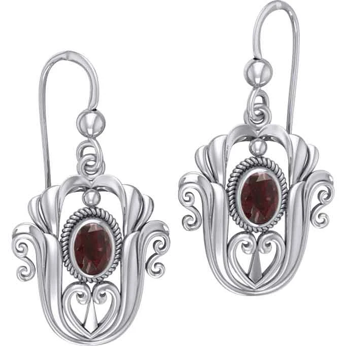 White Bronze Tulip Gem Earrings 3 White Bronze Tulip Gem Earrings