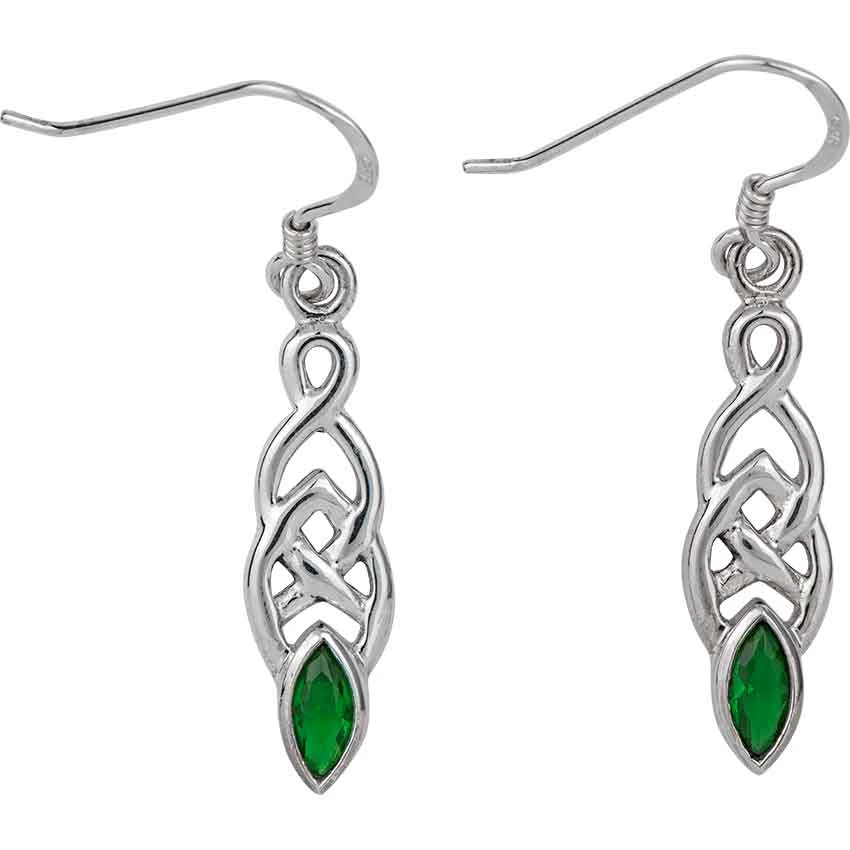 White Bronze Knotwork Gem Earrings 3 White Bronze Knotwork Gem Earrings