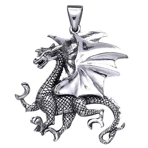 White Bronze Clawing Dragon Pendant 3 White Bronze Clawing Dragon Pendant
