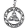 White Bronze Triquetra Eternal Knot Pendant -Chic Jewelry Store PS WZTP3388 1