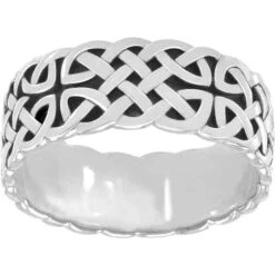 White Bronze Celtic Band Ring