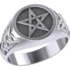 White Bronze Celtic Pentacle Ring -Chic Jewelry Store PS WZTR1018 1