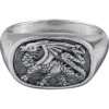 White Bronze Dragon Signet Ring