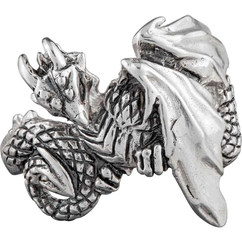 White Bronze Dragon Wrap Ring 3 White Bronze Dragon Wrap Ring