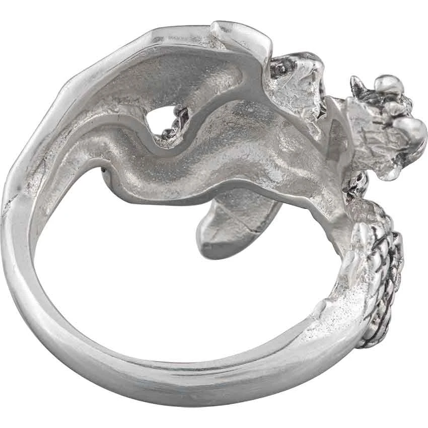 White Bronze Dragon Wrap Ring 4 White Bronze Dragon Wrap Ring - Image 2