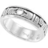 White Bronze Celtic Claddagh Spinner Ring