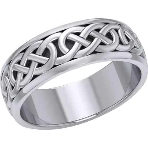 White Bronze Celtic Knot Spinner Ring 3 White Bronze Celtic Knot Spinner Ring