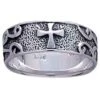 White Bronze Scrollwork Cross Band 1 White Bronze Scrollwork Cross Band -Chic Jewelry Store PS WZTR314