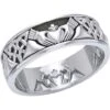 White Bronze Claddagh Knotwork Ring -Chic Jewelry Store PS WZTR3355 1