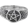 White Bronze Celtic Knot Pentacle Ring