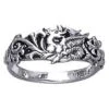 White Bronze Scrollwork Dragon Ring 2 White Bronze Scrollwork Dragon Ring -Chic Jewelry Store PS WZTR940