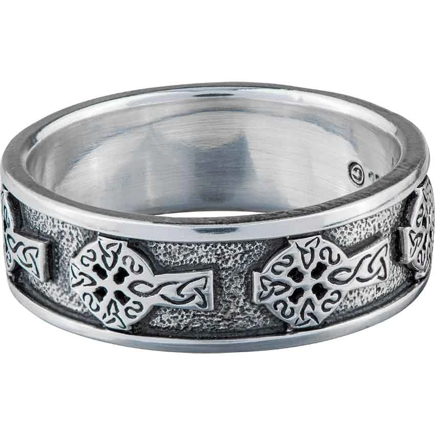 White Bronze Sideways Celtic Cross Ring 4 White Bronze Sideways Celtic Cross Ring - Image 2