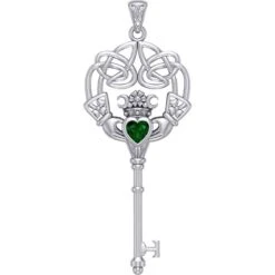 Claddagh Key Silver Pendant