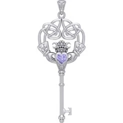 Claddagh Key Silver Pendant -Chic Jewelry Store PT TPD5904 3