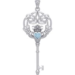 Claddagh Key Silver Pendant -Chic Jewelry Store PT TPD5904 4