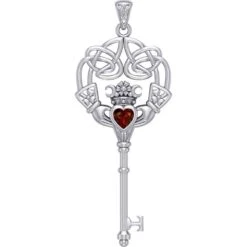 Claddagh Key Silver Pendant -Chic Jewelry Store PT TPD5904 5