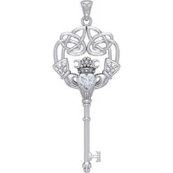 Claddagh Key Silver Pendant -Chic Jewelry Store PT TPD5904 6