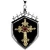 Golden Cross Shield Necklace -Chic Jewelry Store SC2587
