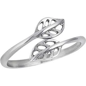 Stainless Steel Two Leaves Ring 3 Stainless Steel Two Leaves Ring